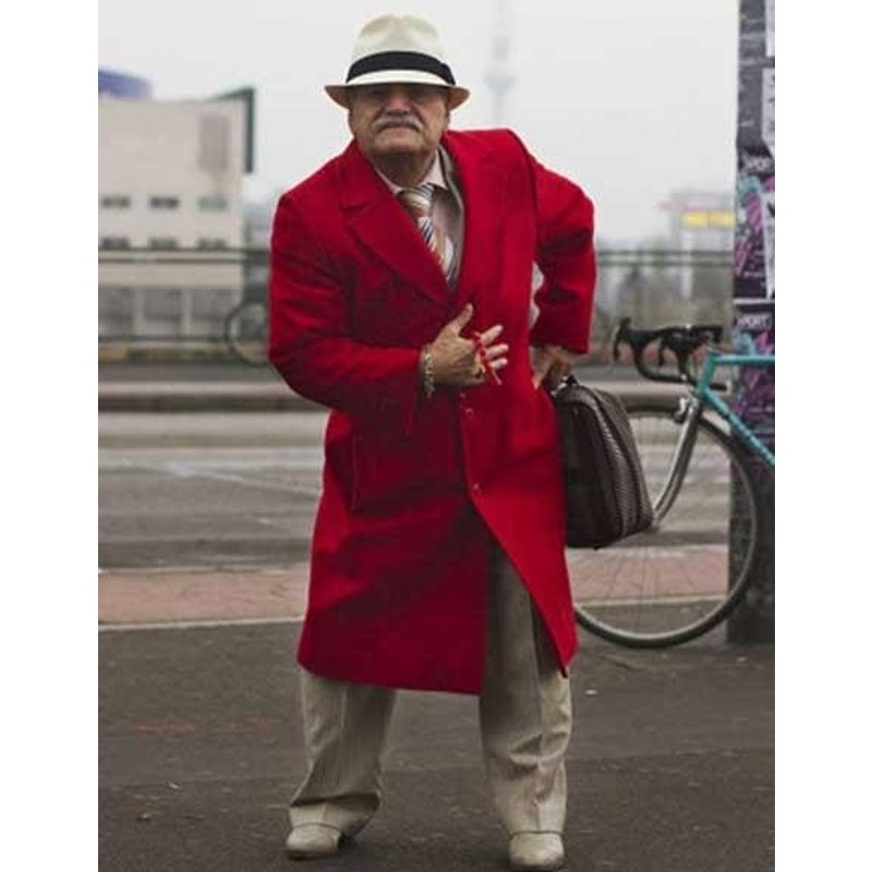 Men's Dark Red Wool 3 Buttons Overcoat — Winter Jacket Men