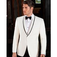 Alberto Nardoni Men's Ivory and Black Shawl Dinner Jacket — Mens Suits & Blazers