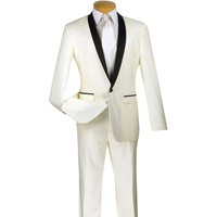 Ivory and Black Shawl Tuxedo — Mens Suits & Blazers