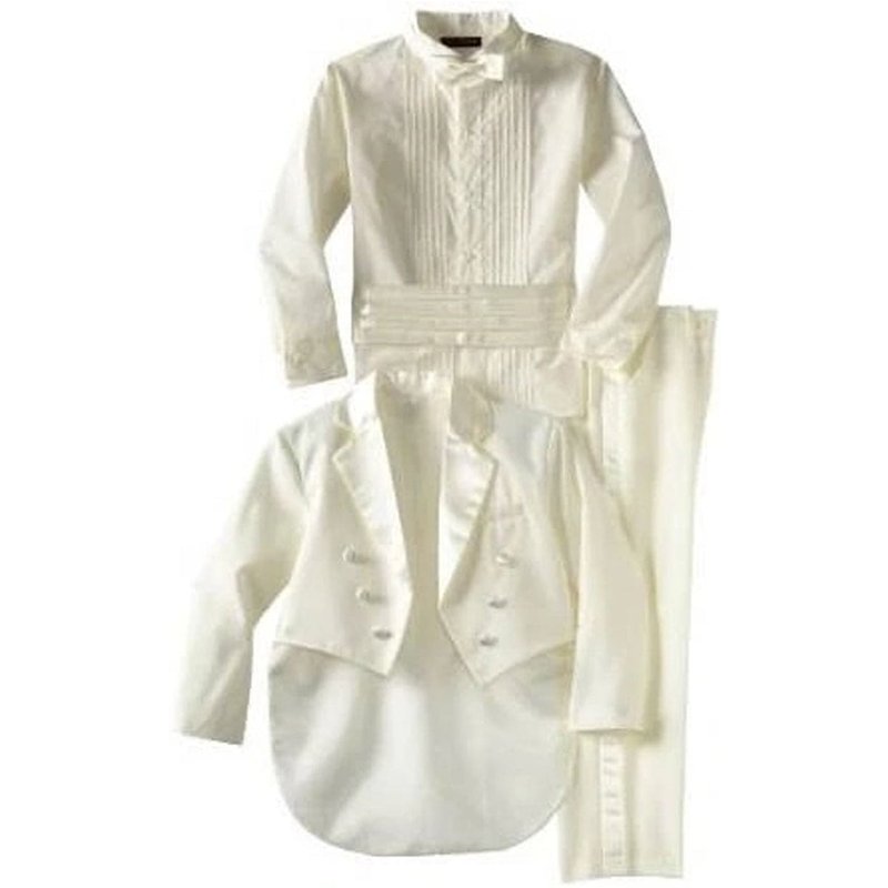 Ivory and Black Tuxedo for Boys with Tail Coat and Shirt