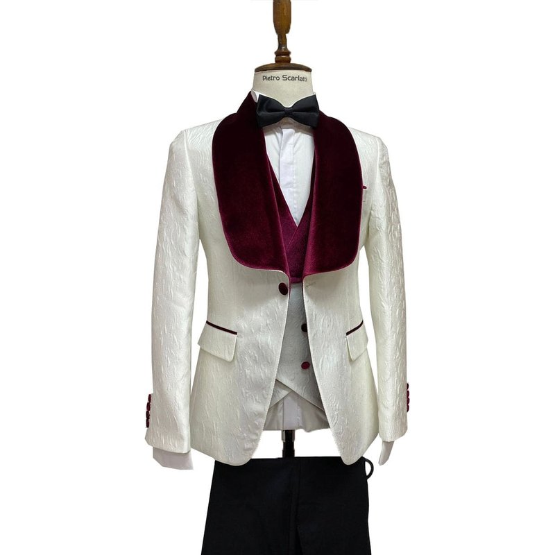 Alberto Nardoni Men's Ivory and Black Tuxedo