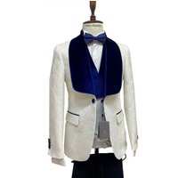 Tuxedo Masculin Ivory et Noir avec Veste Sur Mesure — Costumes et vestons pour hommes