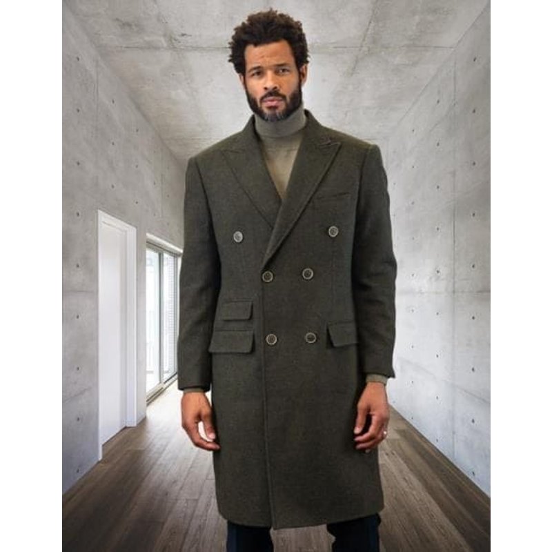 AlbertoNardoniStore Men's Double Breasted Wool Overcoat 'Olve — Winter Jacket Men