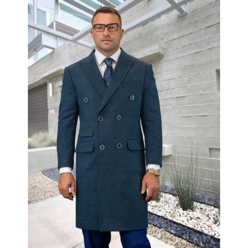 Manteau pour homme - Mens Long Laine - Manteau pour homme - Mens Double manteau à seins - Manteau double — Veste d'hiver Hommes