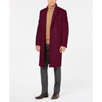 Manteau pour homme - Mens Long Laine - Manteau pour homme - Mens Double manteau à seins - Manteau double poitrine "Bourgogne Noire"