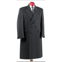 AlbertoNardoniStore Men's Double Breasted Overcoat in Dark Gray