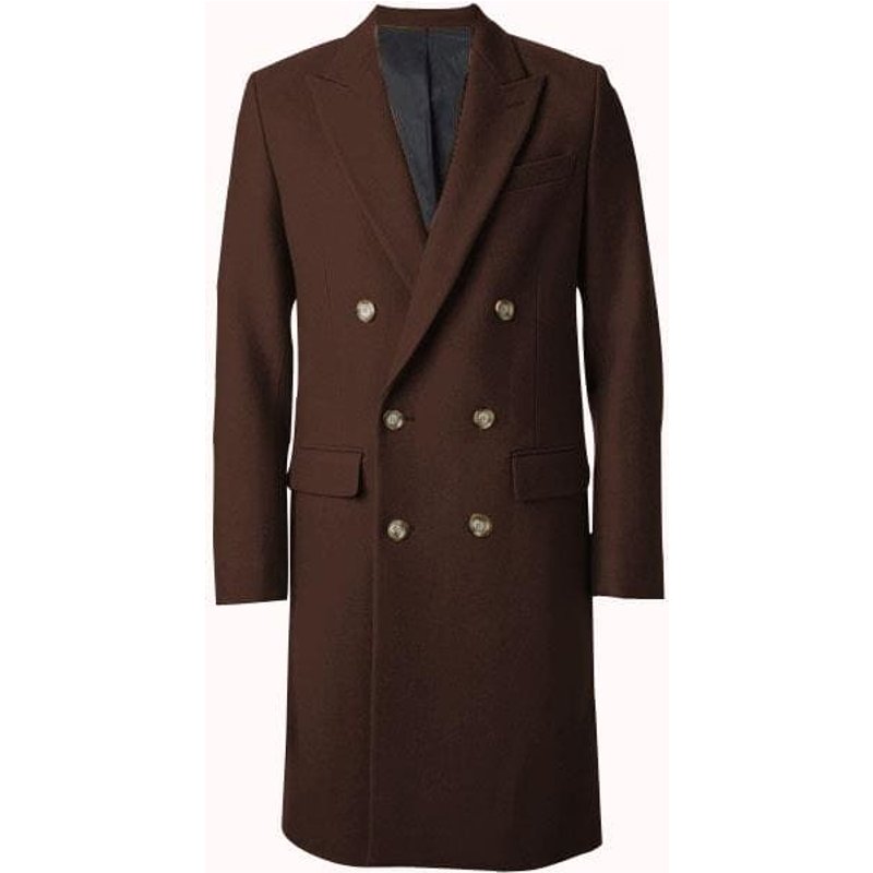 AlbertoNardoniStore Men's Double Breasted Overcoat — Winter Jacket Men