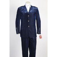 Veste en Velours Bleu pour Homme à 3 Boutons
