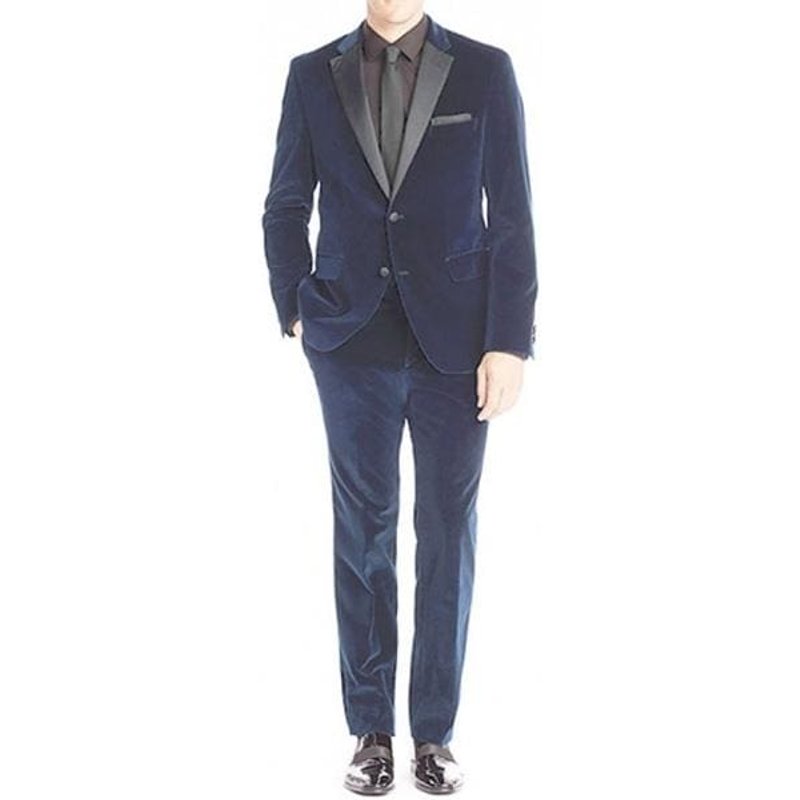 Veste de Tuxedo en Velours Bleu pour Homme — Costumes et vestons pour hommes