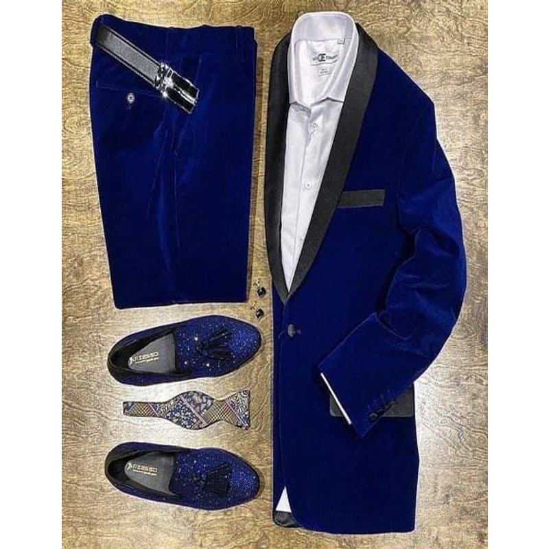 Men's Blue Velvet Suit Jacket for Prom — Mens Suits & Blazers