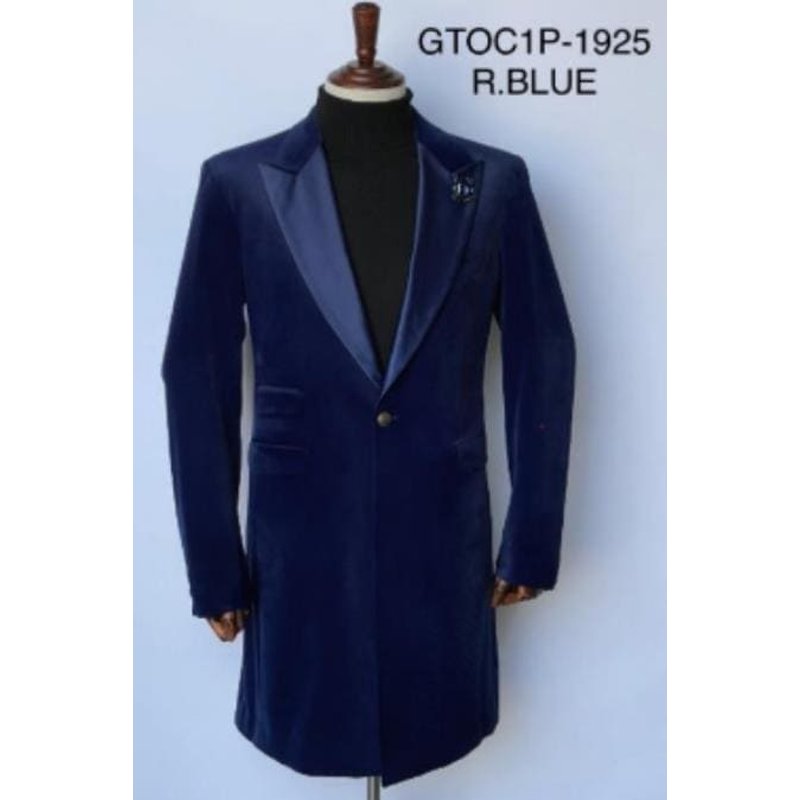 Velvet Cutaway Tuxedo - Modern Fit Suit - R.Blue — Mens Suits & Blazers