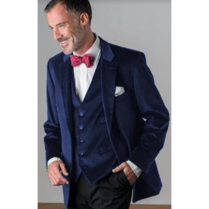 Costume de velours bleu marine Slim Fit — Costumes et vestons pour hommes