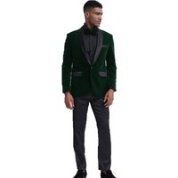 Veste de Tuxedo en Velours pour Hommes en Vert Chasseur — Costumes et vestons pour hommes