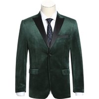 Veste de Tuxedo en Velours pour Hommes Vert Chasseur Foncé