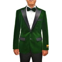 Alberto Nardoni Men's Classic Velvet Tuxedo Dinner Jacket - Hunter Green — Mens Suits & Blazers