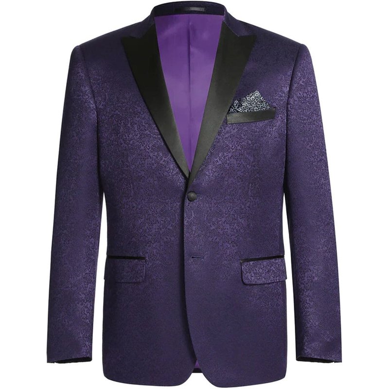 Blazer en Satin à Revers Pointu Paisley pour Hommes Alberto Nardoni — Costumes et vestons pour hommes