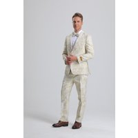 Tuxedo Floral Paisley Ivoire et Or pour Hommes