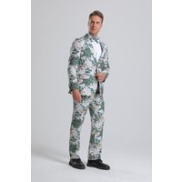 Tuxedo Floral Paisley pour Hommes en Vert, Blanc et Or