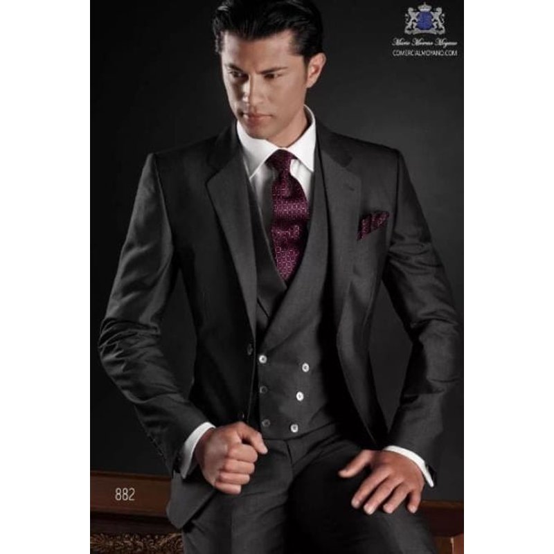 Men's Italian Wide Lapel Suit with Double Breasted Vest — Mens Suits & Blazers
