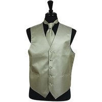 AlbertoNardoniStore Ensemble de Cravate et Gilet à Rayures Horizontales Vert Sauge — Accessoires de mode