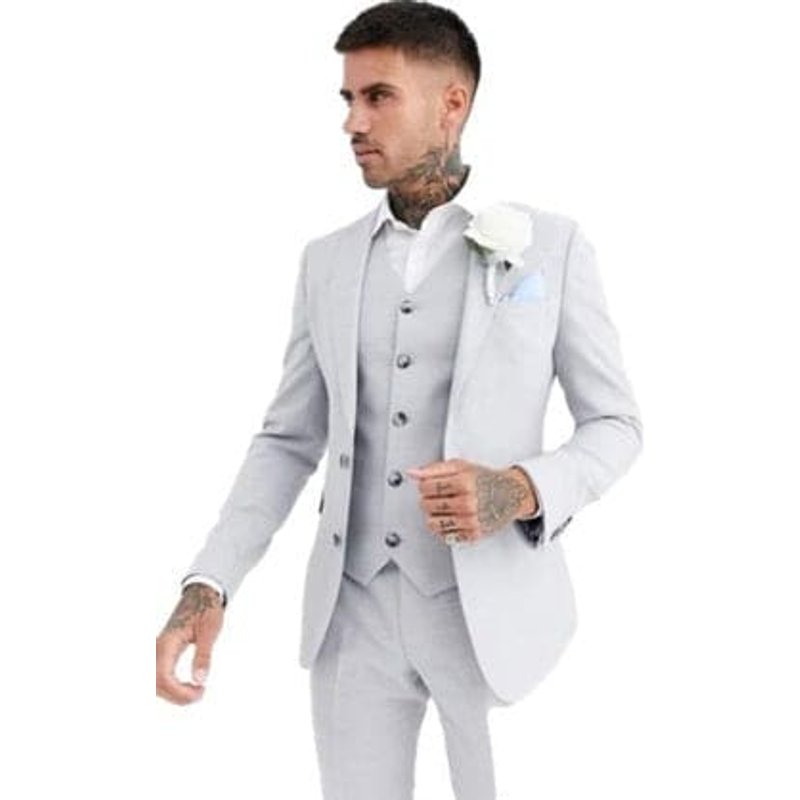 Alberto Nardoni Men's Grey Groomsmen Suit — Mens Suits & Blazers