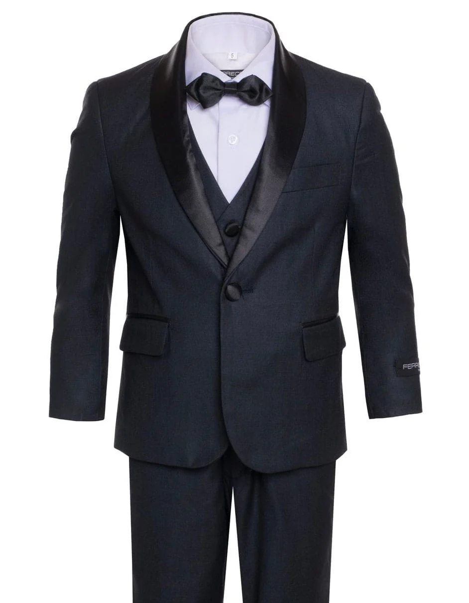 Tuxedo Veste Bleu Marine à Double Boutonnage pour Hommes
