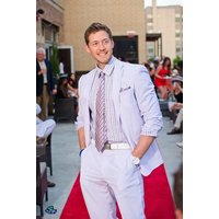 Blazer en seersucker lavande pour hommes Alberto Nardoni