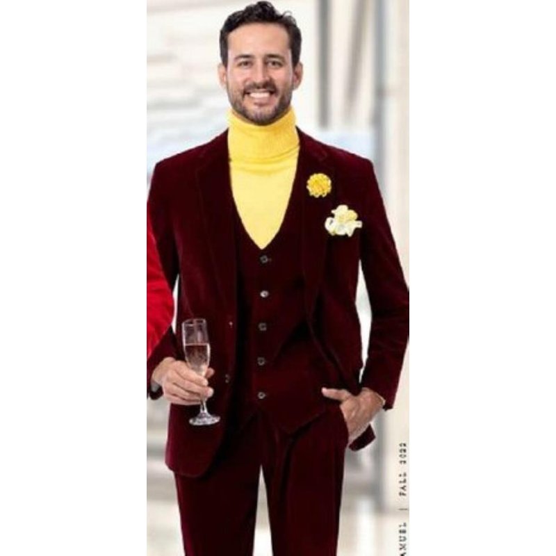 Pantalon de velours assorti à un pantalon de velours - Costume de vin — Costumes et vestons pour hommes