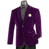 Blazer Velours Ajusté Violet pour Hommes - Vinci BS-02