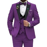 Tuxedo Ultra Ajusté Violet avec Gilet à Double Boutonnage
