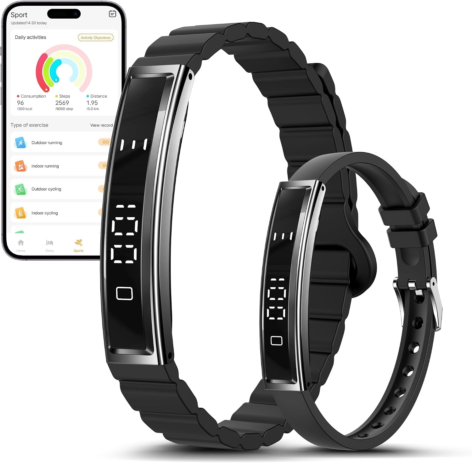 Bracelet Intelligent Suivi de Santé et d'Activité avec Moniteur de Fréquence Cardiaque — Traqueur de condition physique