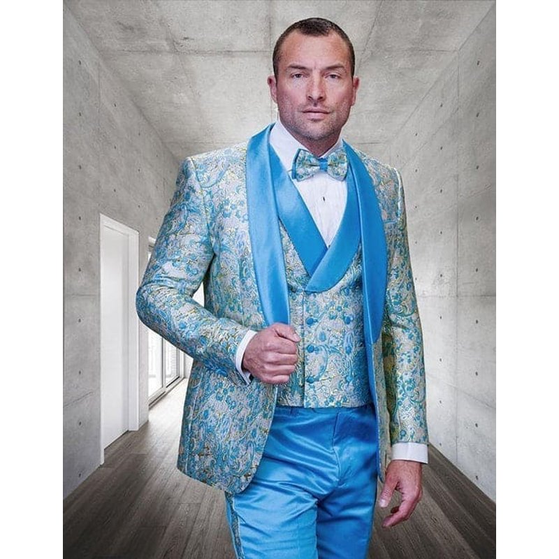 Light Blue Tuxedo - Modern Fit Double Breasted Suit — Mens Suits & Blazers