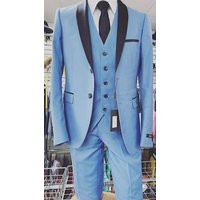 Tuxedo Bleu Clair pour Hommes - Costume Modern Fit à Double Boutonnage — Costumes et vestons pour hommes