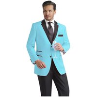 Light Blue Tuxedo with Black Lapel for Formal Events