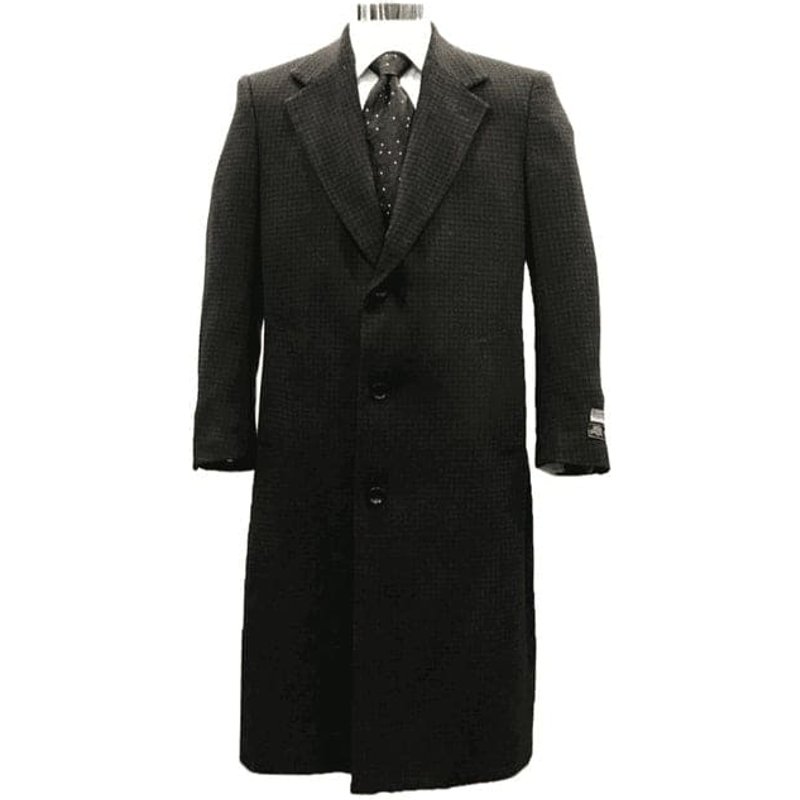 Manteau Trench en Laine Noir pour Hommes avec Fermeture à 4 Boutons — Veste d'hiver Hommes