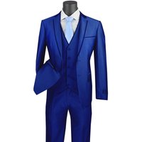 Tuxedo Ultra Slim Fit en Sharkskin Bleu d'Alberto Nardoni — Costumes et vestons pour hommes
