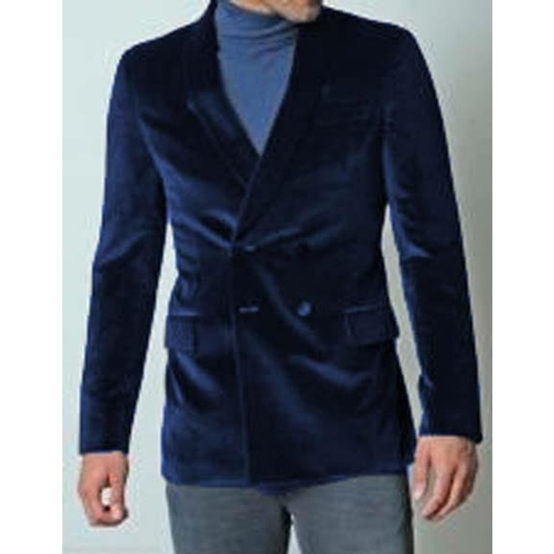 Alberto Nardoni Men's Dark Navy Blue Double Breasted Blazer — Mens Suits & Blazers