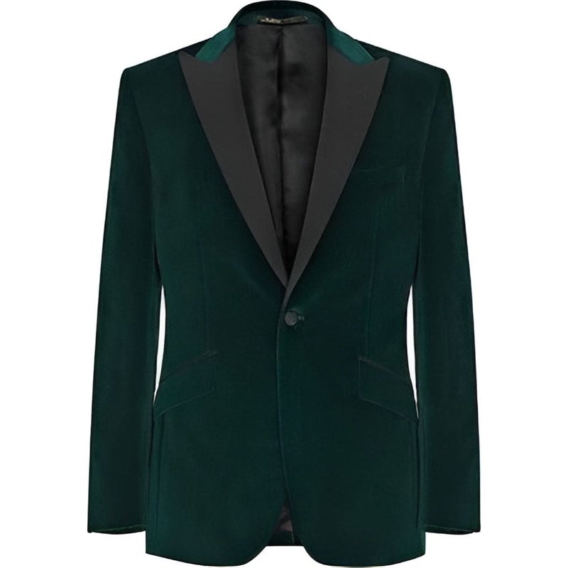 Blazer en Velours Vert Olive pour Hommes Alberto Nardoni — Costumes et vestons pour hommes