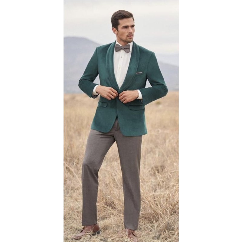 Veste de dîner en velours pour hommes - Blazer de tuxedo avec col châle — Costumes et vestons pour hommes