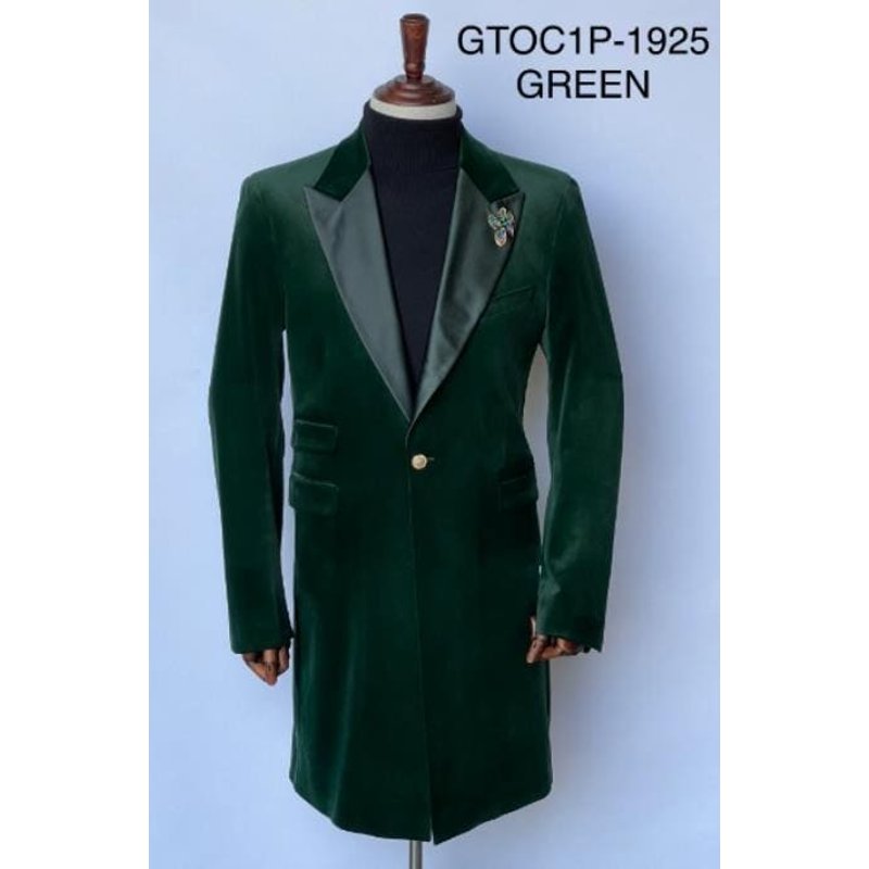 Blazer Tuxedo en Velours pour Hommes - Veste de Dîner Verte de 34 Pouces