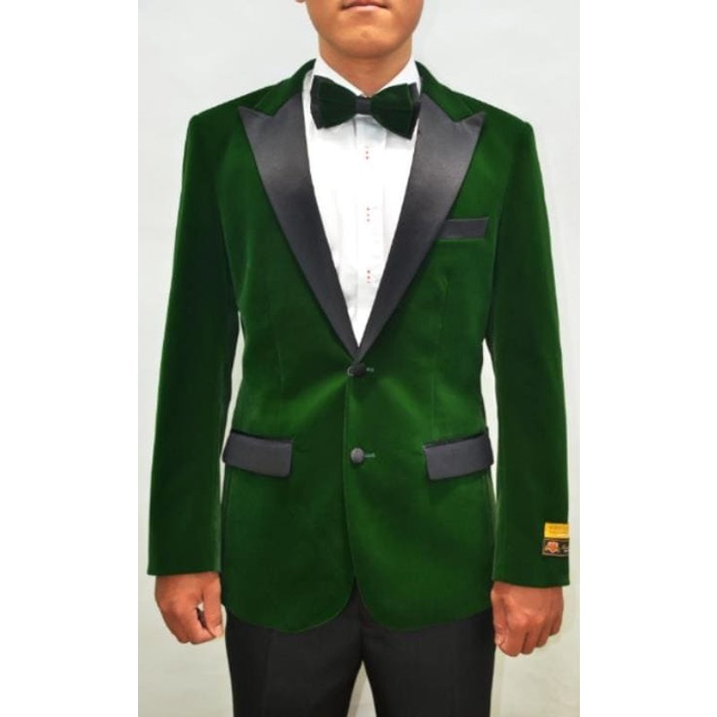 Green Men's Big and Tall Velvet Blazer