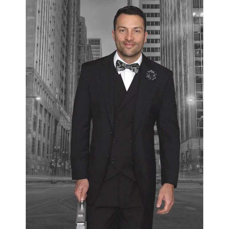 Costume pour homme Alberto Nardoni à 2 boutons avec gilet noir — Costumes et vestons pour hommes