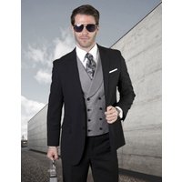 Alberto Nardoni Men's 2 Button Notch Lapel Wool Suit with Vest — Mens Suits & Blazers