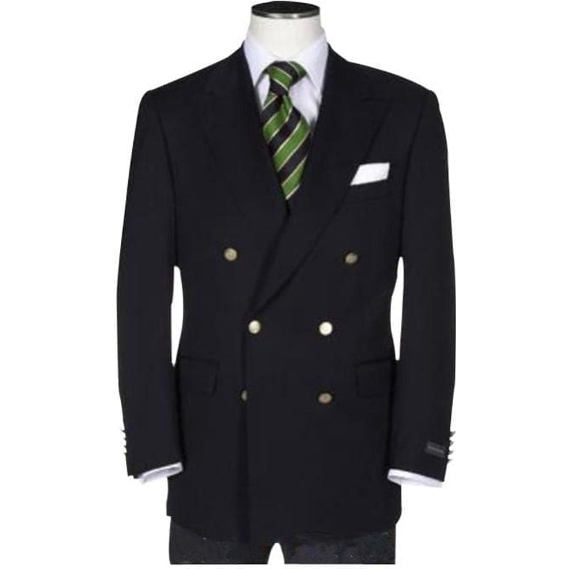 Alberto Nardoni Solid Black Double Breasted Suit Blazer — Mens Suits & Blazers