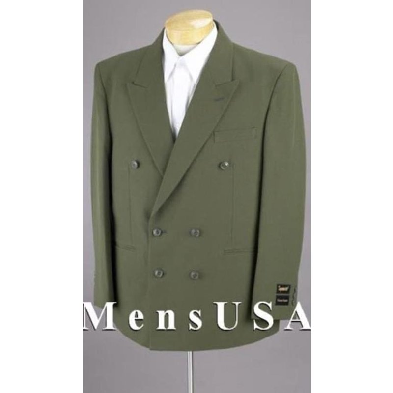 Blazer Double Boutonnage Olive Vert pour Homme Alberto Nardoni — Costumes et vestons pour hommes