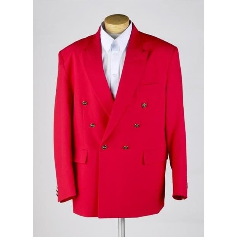 Veste Blazer à prix réduit ROUGE double poitrine pour homme — Costumes et vestons pour hommes