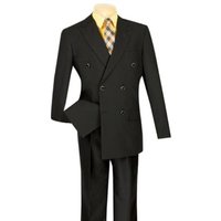 Lucci Homme Noir 6 Bouton Homme double seins vêtements veste Blazer