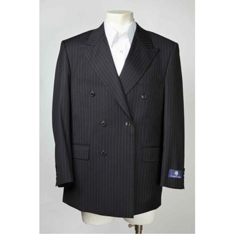 Blazer noir à rayures pour hommes, double boutonnage — Costumes et vestons pour hommes