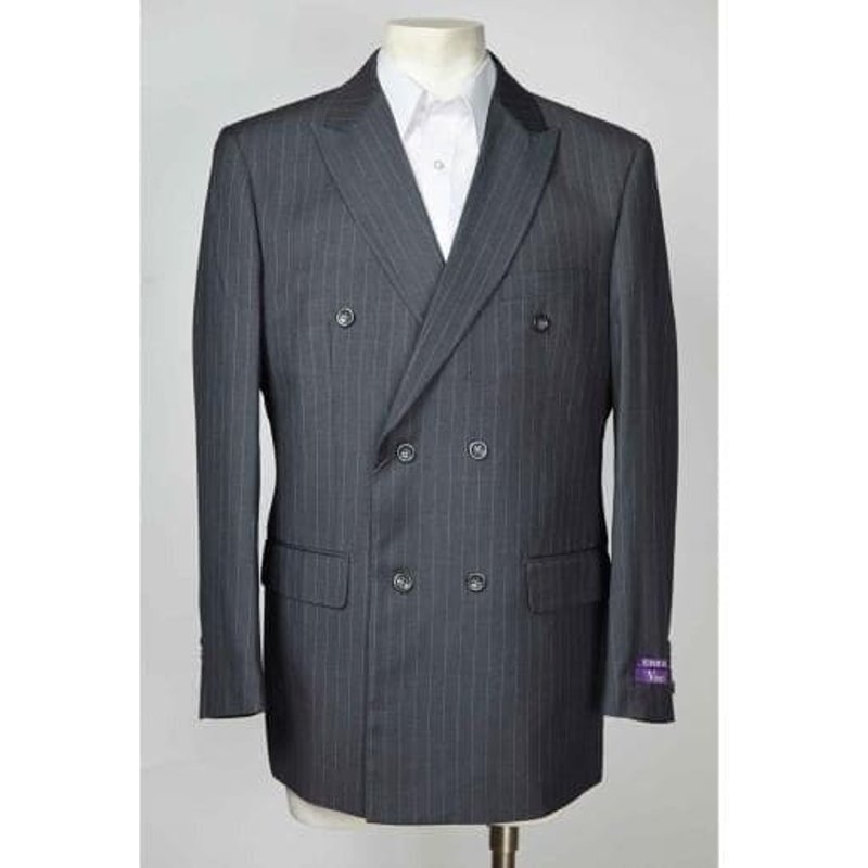 Blazer double boutonnage à rayures bleues pour hommes — Costumes et vestons pour hommes