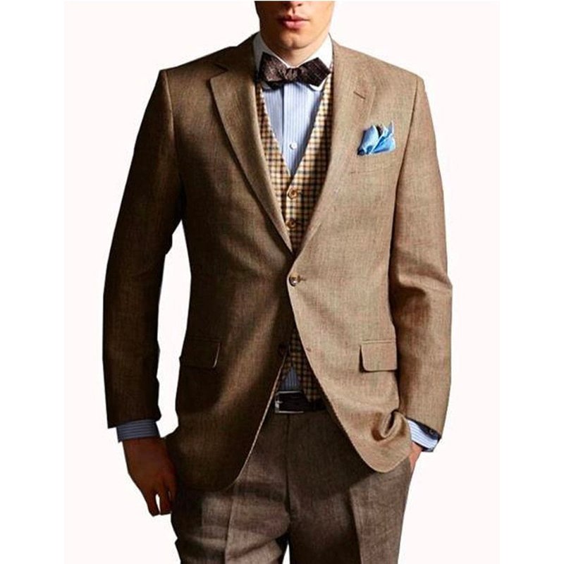 Homme Grand Gatsby Léonard Dicaprio costume à Taupe — Costumes et vestons pour hommes